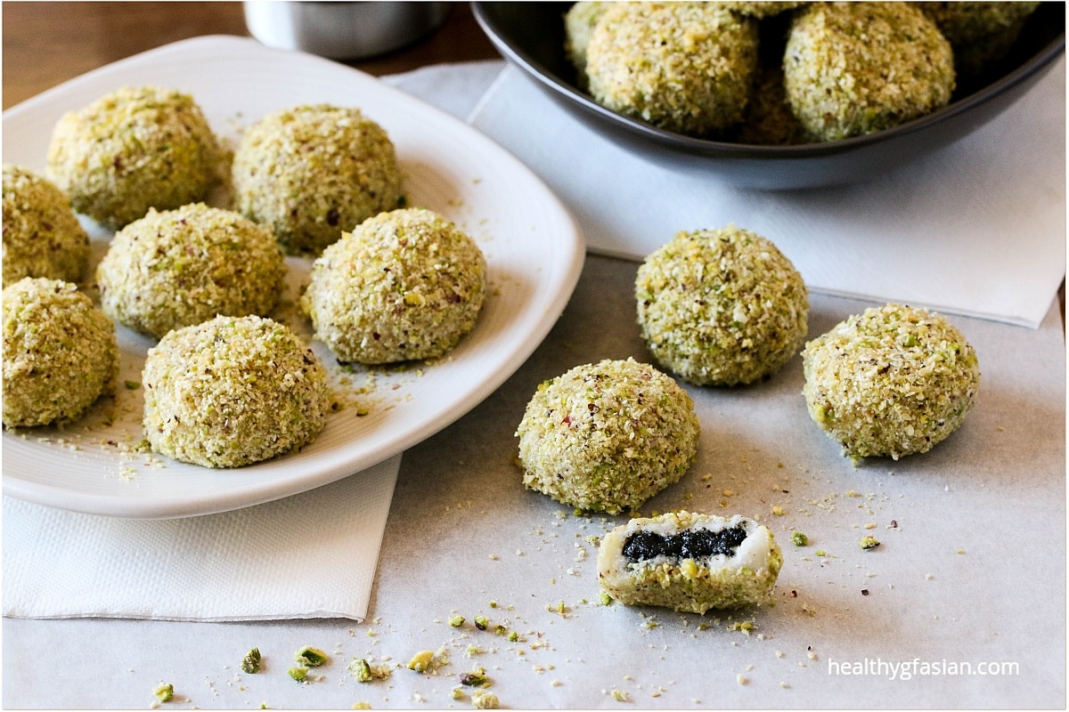 Black Sesame Glutinous Rice Balls (Mochi) Gluten Free
