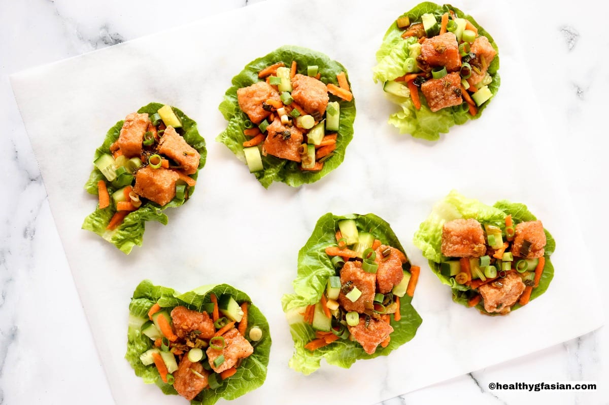 5 Spice Salmon Lettuce Wraps (San Choy Bow) Gluten Free